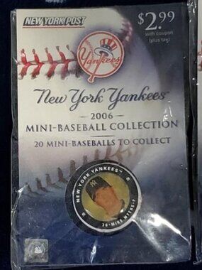 LOT OF 3 NEW YORK POST 2006 NEW YORK YANKEES MINI-BASEBALL COLLECTION